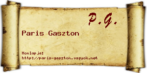Paris Gaszton névjegykártya